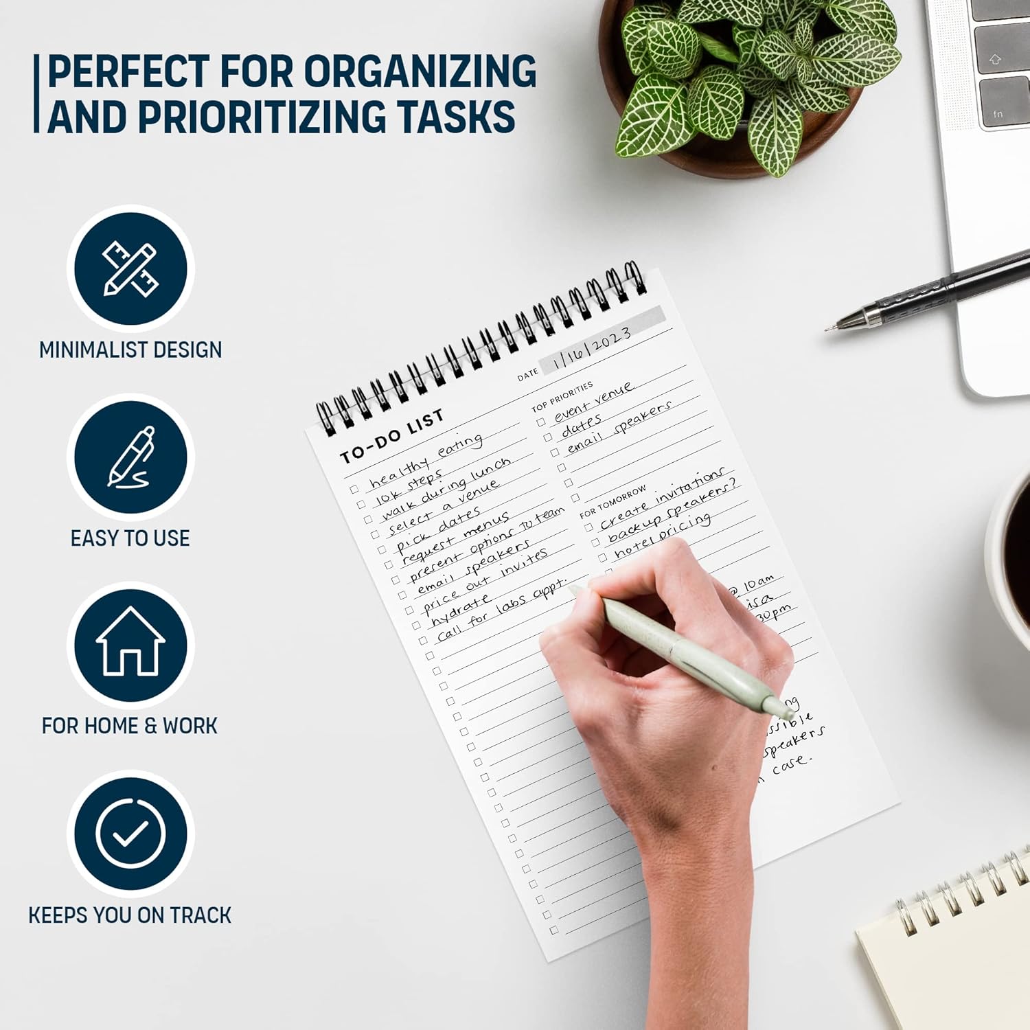 Of a Happy Kind Daily To-Do List Notepad – Spiral Planner & Task Organizer